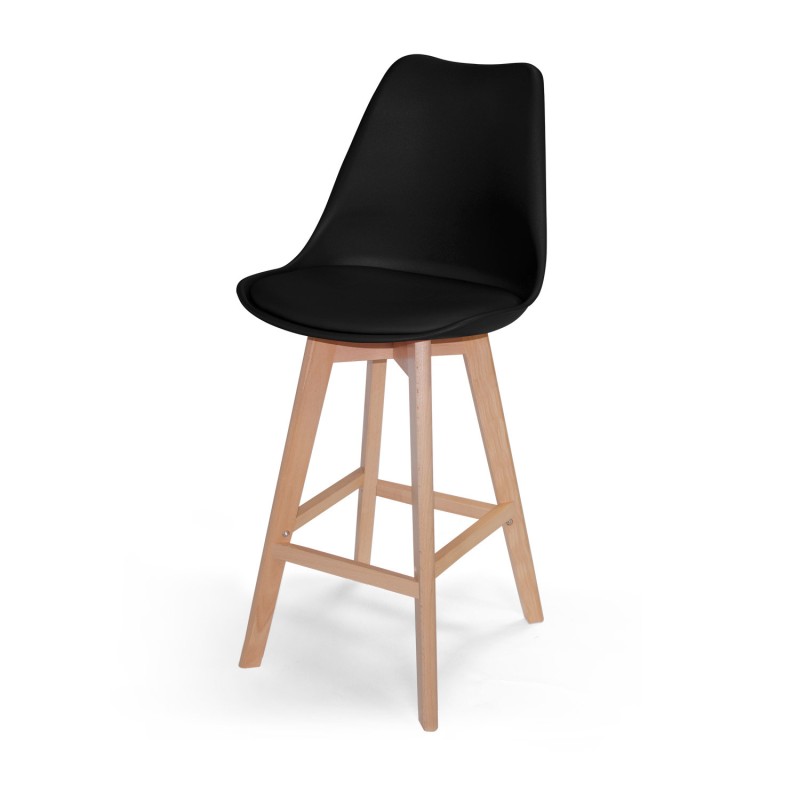 Taburete medio con cojín New Tower Wood | Venta de Muebles Online