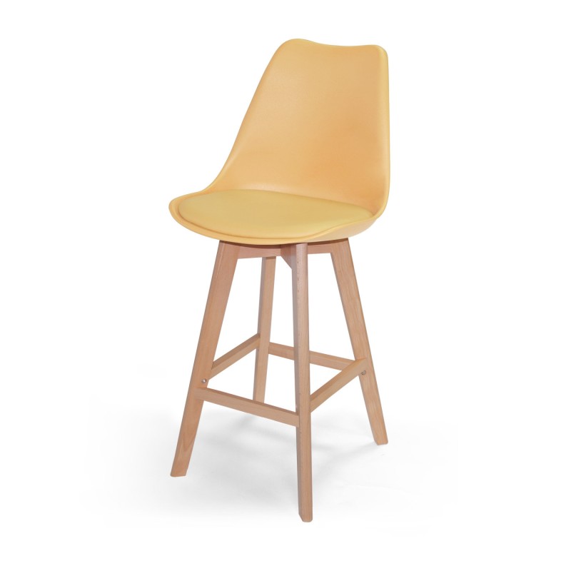 Taburete medio con cojín New Tower Wood | Venta de Muebles Online