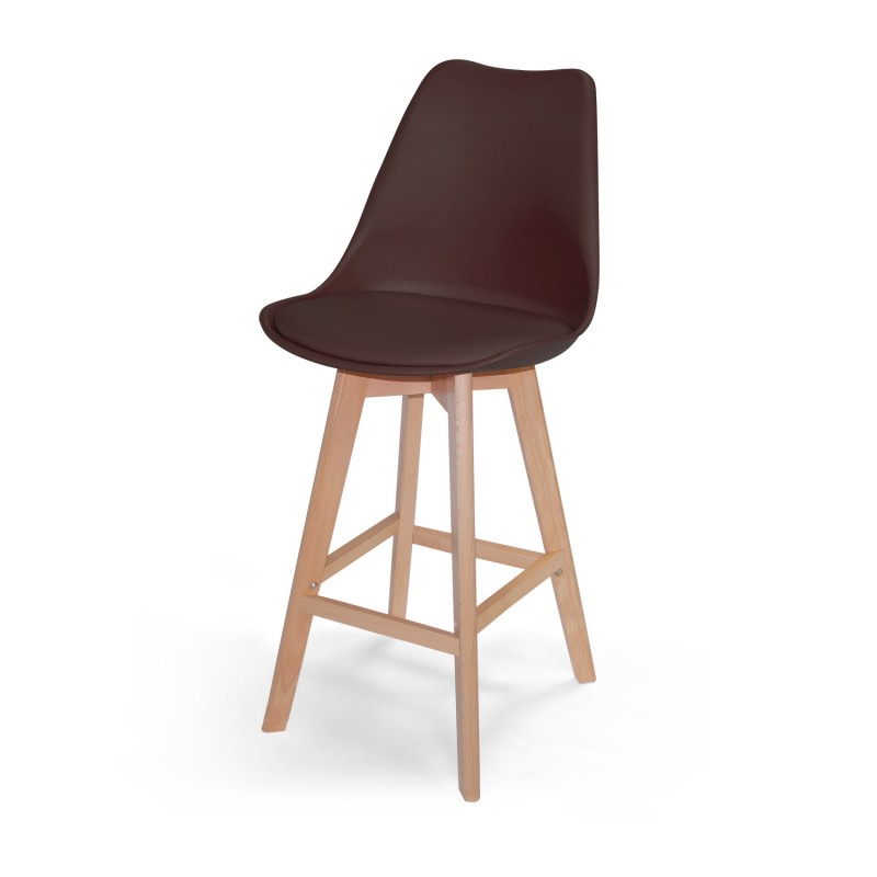 Taburete medio con cojín New Tower Wood | Venta de Muebles Online