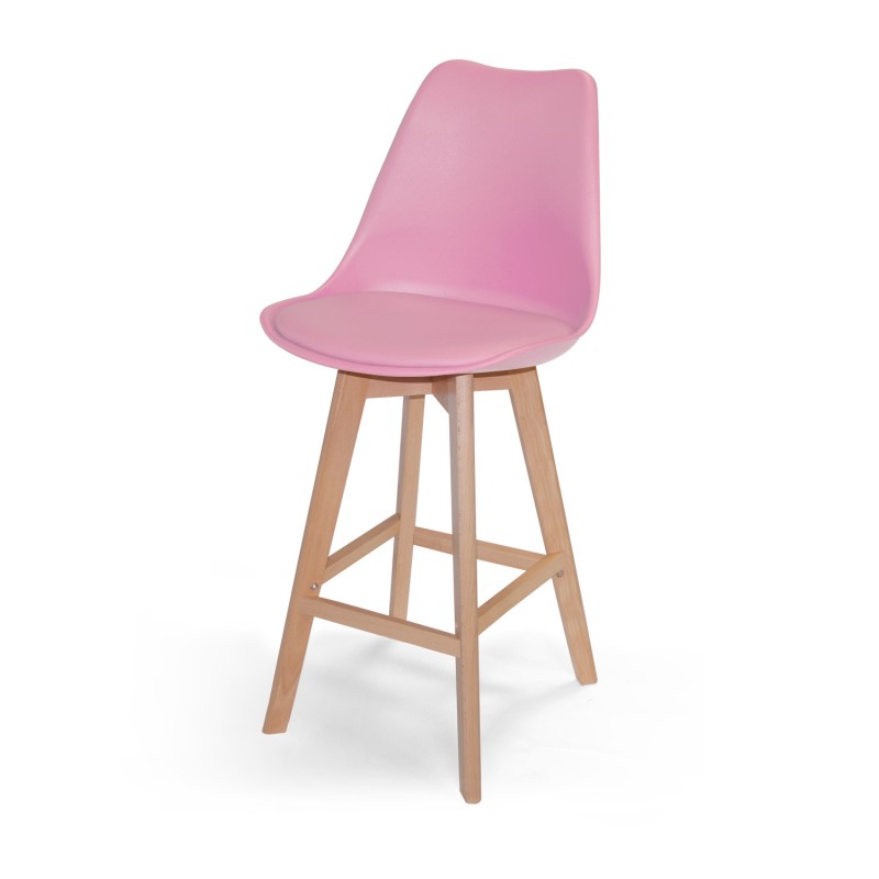 Taburete medio con cojín New Tower Wood | Venta de Muebles Online