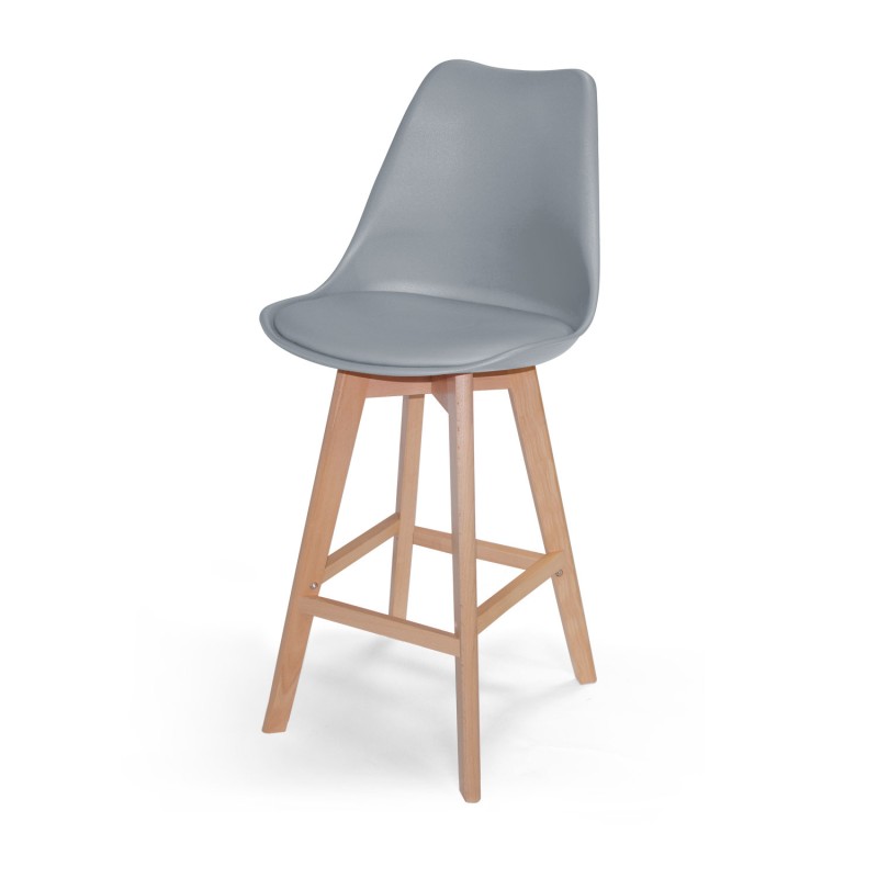 Taburete medio con cojín New Tower Wood | Venta de Muebles Online