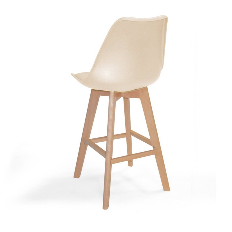 Taburete medio con cojín New Tower Wood | Venta de Muebles Online