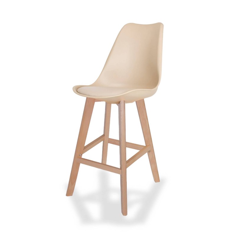 Taburete medio con cojín New Tower Wood | Venta de Muebles Online