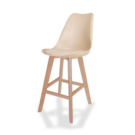 Taburete medio con cojín New Tower Wood | Venta de Muebles Online