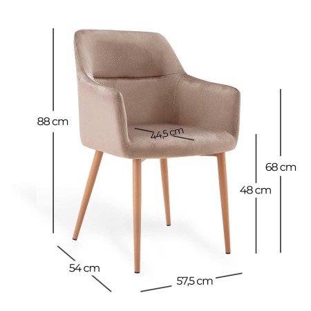Sillón De Comedor Tapizado En Terciopelo Morgan Velvet | Venta de Muebles Online