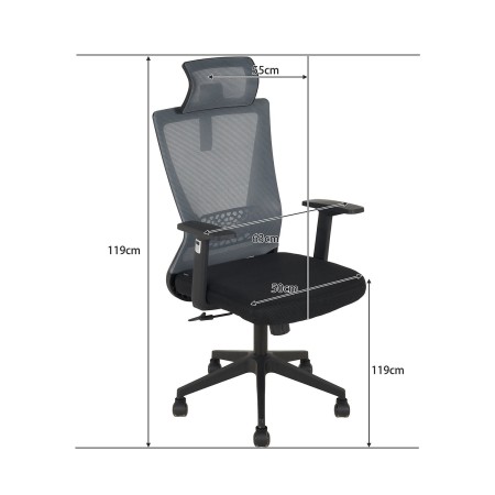 Silla Escritorio Roman Negra Y Gris - Silla de escritorio ergonómica – UKUKHOME.COM