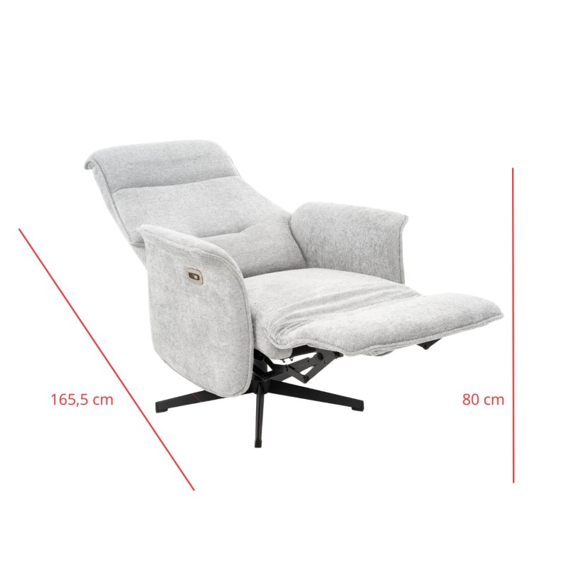 Sillón Fred Relax Eléctrico Gris Claro - Sillón relax eléctrico de diseño – UKUKHOME.COM