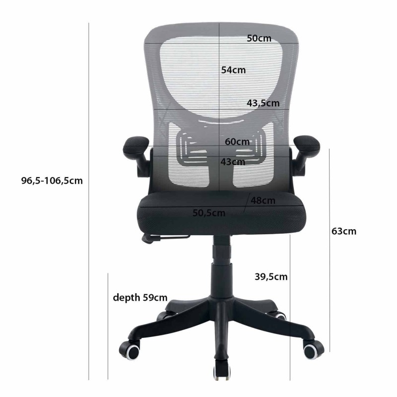 Silla Escritorio Studio Gris Y Negra - Silla de escritorio ergonómica – UKUKHOME.COM