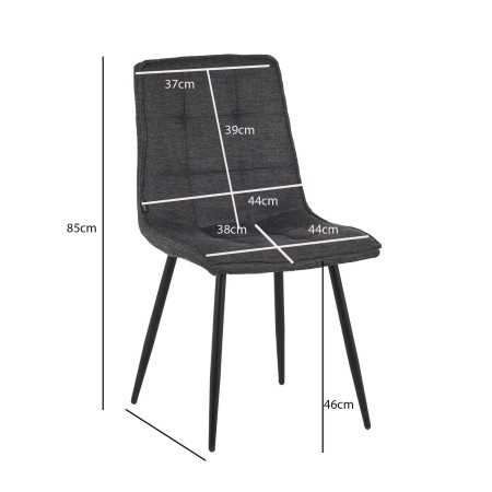Silla Louise Gris Marengo Pata Negra - Silla tapizada de diseño moderno – UKUKHOME.COM