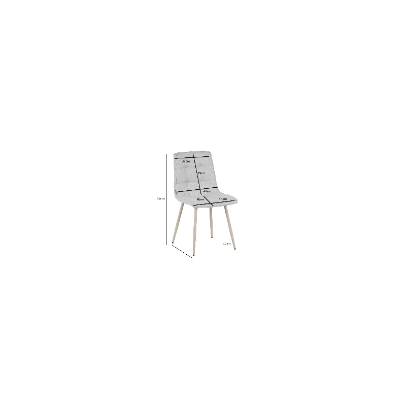 Silla Louise Gris Pata Beige - Silla tapizada de diseño moderno – UKUKHOME.COM