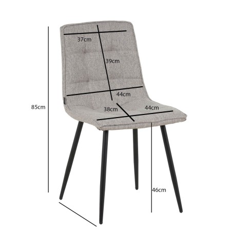 Silla Louise Gris Oscuro Pata Negra - Silla tapizada de diseño moderno – UKUKHOME.COM