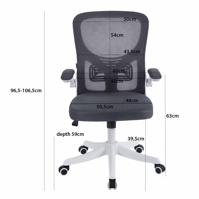 Silla Escritorio Studio Gris/Blanca - Silla de escritorio ergonómica – UKUKHOME.COM