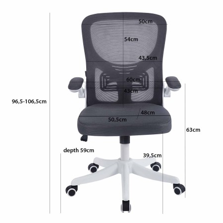 Silla Escritorio Studio Gris/Blanca - Silla de escritorio ergonómica – UKUKHOME.COM