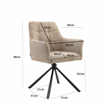 Sillón Giratorio Zenith Coffee - Sillón tapizado moderno y confortable – UKUKHOME.COM