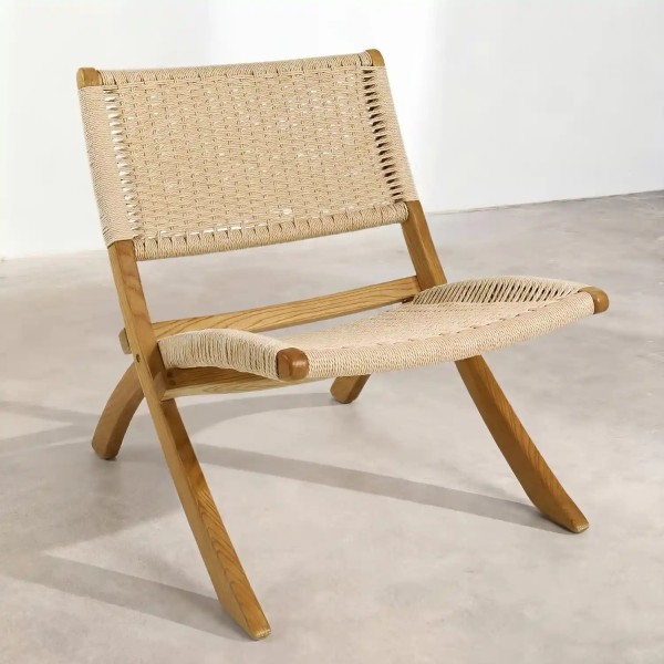 Sillón Mali madera de olmo y cuerda natural | Ukukhome 2