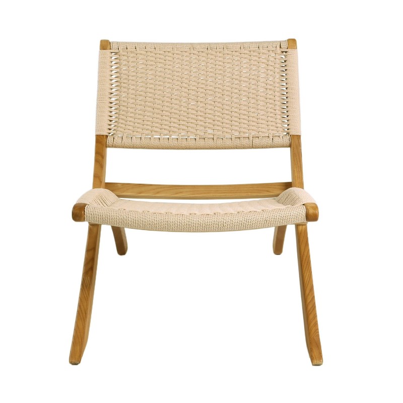 Sillón Mali madera de olmo y cuerda natural | Ukukhome