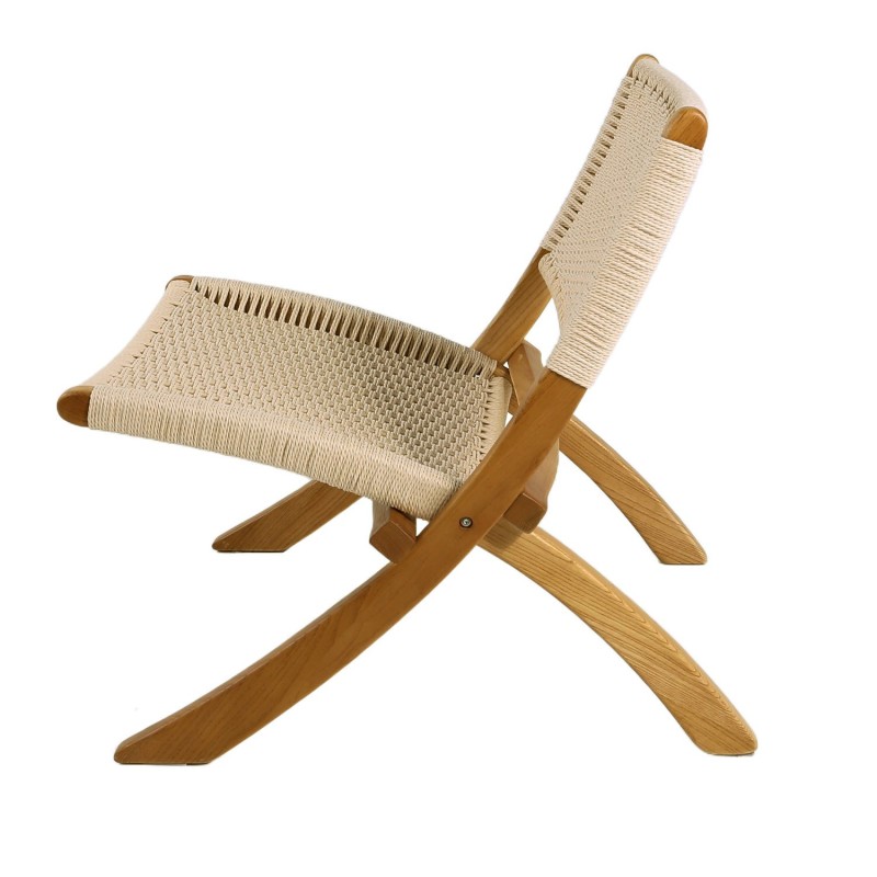 Sillón Mali madera de olmo y cuerda natural | Ukukhome