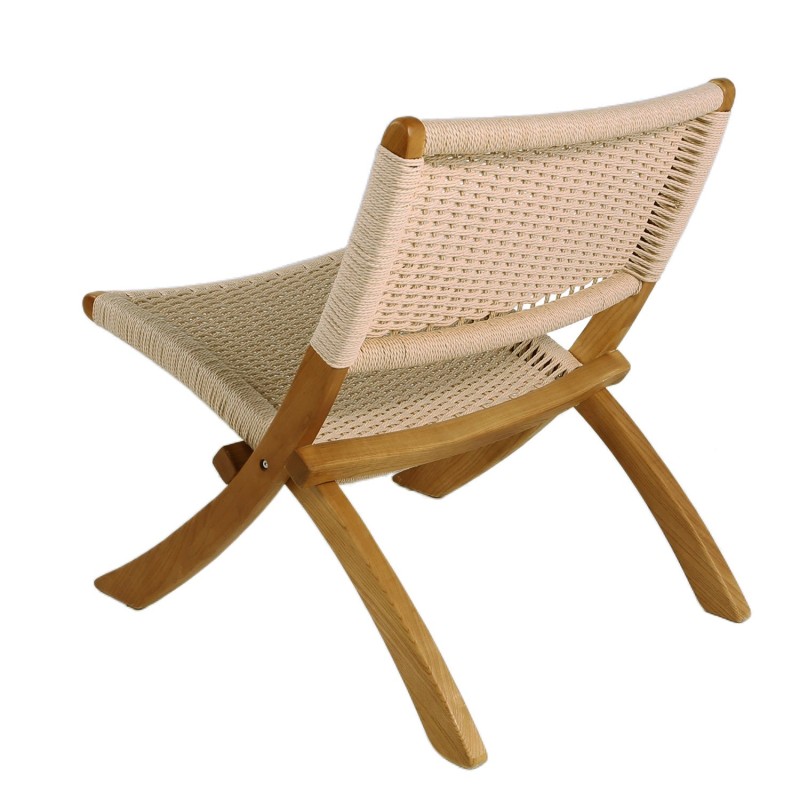 Sillón Mali madera de olmo y cuerda natural | Ukukhome