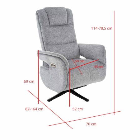Sillón Clark Relax Eléctrico Gris - Sillón relax eléctrico de diseño – UKUKHOME.COM