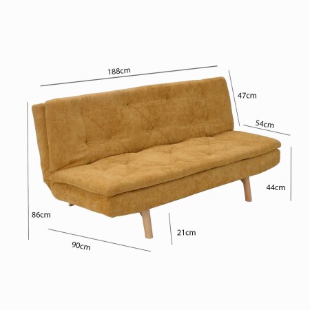 Sofá cama Atlas Mostaza con diseño actual | Ukukhome