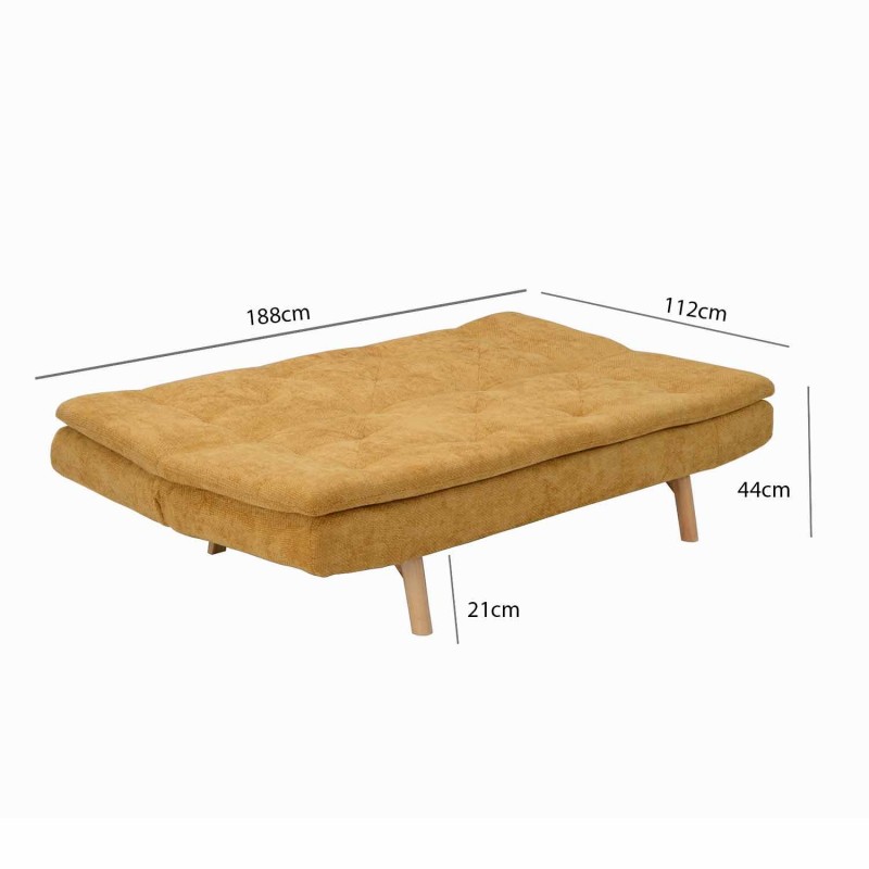 Sofá cama Atlas Mostaza con diseño actual | Ukukhome