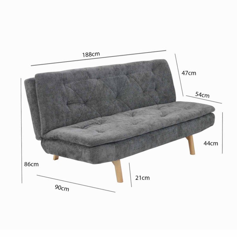 Sofá cama Atlas Gris Marengo elegante | Ukukhome