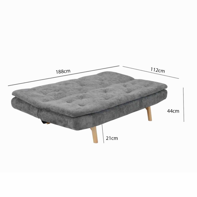 Sofá cama Atlas Gris Marengo elegante | Ukukhome