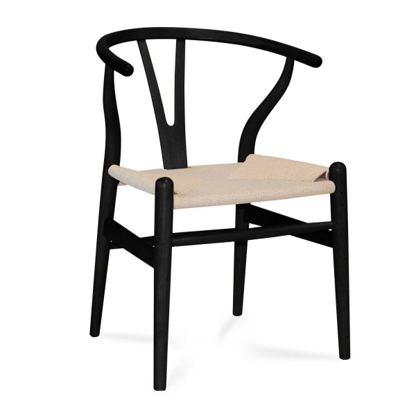 Silla Wishgrey Black madera y ratán | Venta de Muebles Online