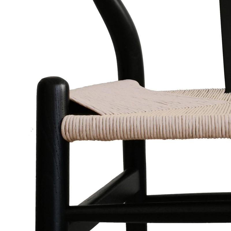 Silla Wishgrey Black madera y ratán | Venta de Muebles Online