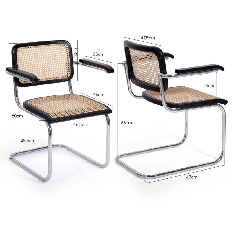 Silla Skol Black con reposabrazos | Venta de Muebles Online