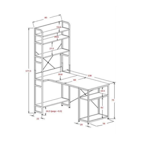 Mesa De Escritorio Con Estantería Seaford | Venta de Muebles Online 2