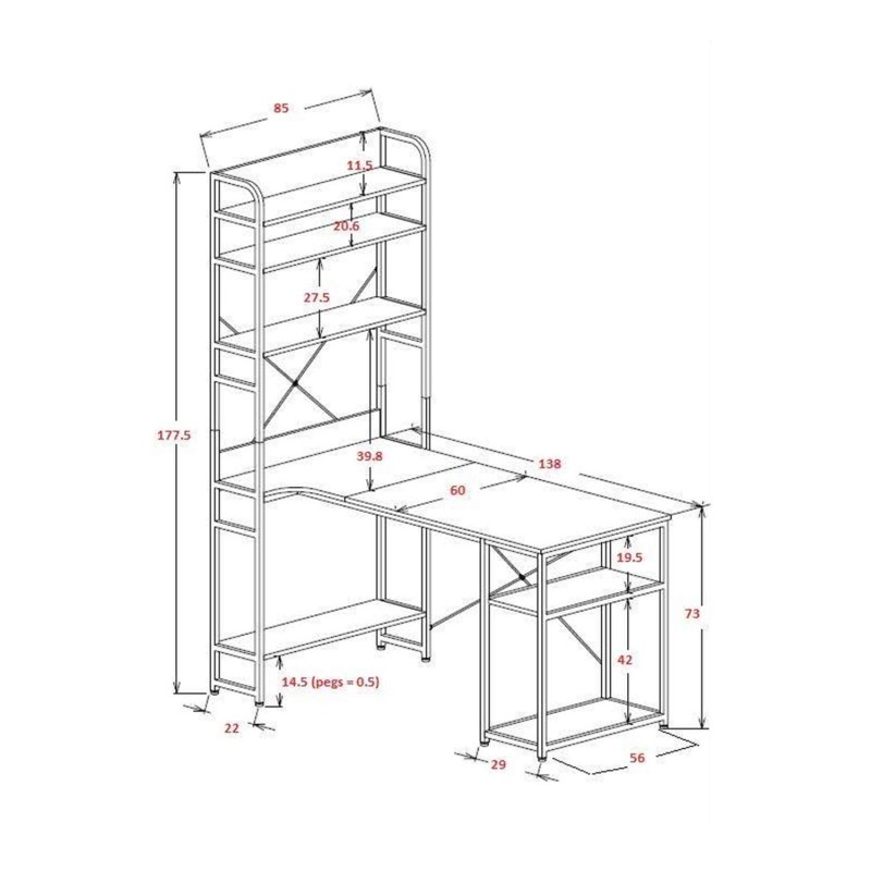 Mesa De Escritorio Con Estantería Seaford | Venta de Muebles Online