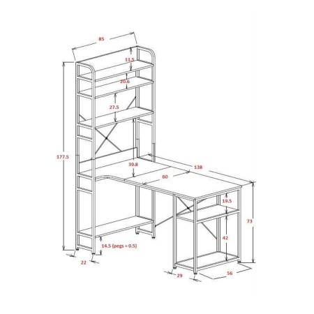 Mesa De Escritorio Con Estantería Seaford | Venta de Muebles Online