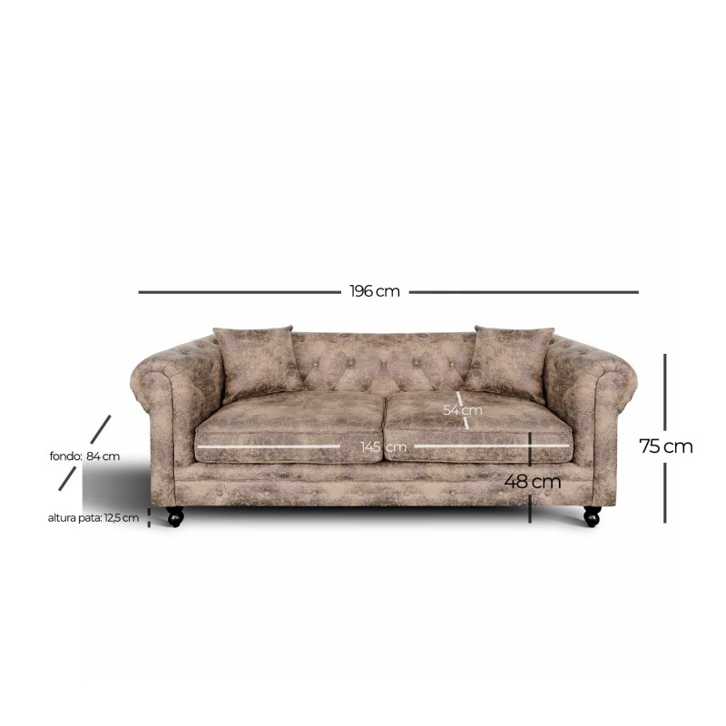 Sofá Chesterfield 3 Plazas | Venta de Muebles Online