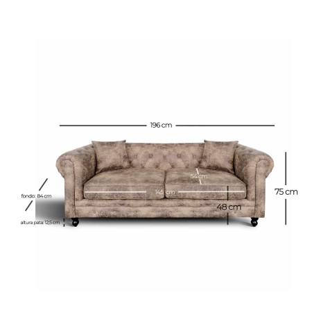 Sofá Chesterfield 3 Plazas | Venta de Muebles Online