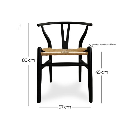 Silla Wishgrey White madera y ratán | Venta de Muebles Online