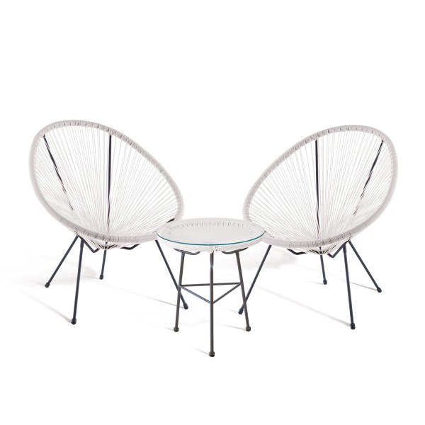 Pack 2 Sillas Acapulco Y Mesa Acapulco Blanco | Venta de Muebles Online