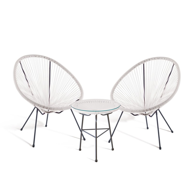 Pack 2 Sillas Acapulco Y Mesa Acapulco Blanco | Venta de Muebles Online