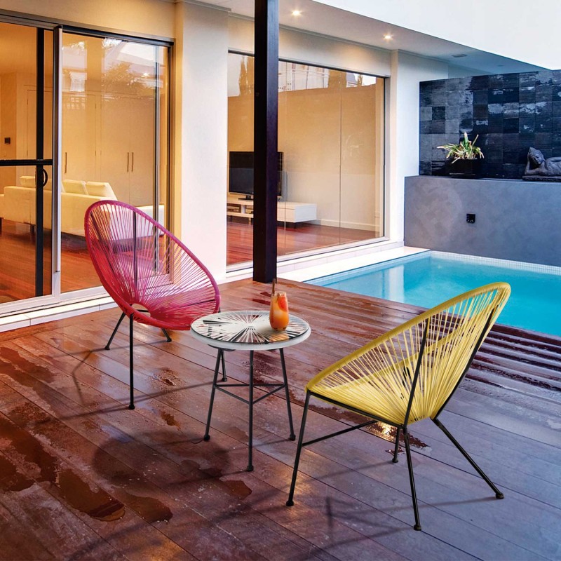 Pack 2 Sillas Acapulco Y Mesa Acapulco Blanco | Venta de Muebles Online