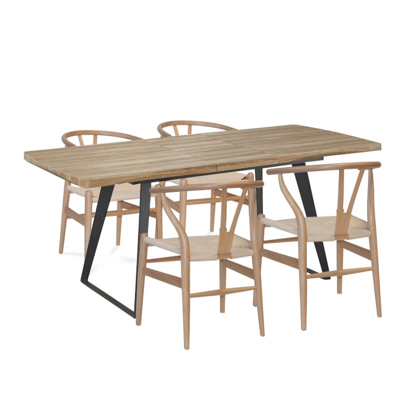 Pack 4 Sillas Wishgrey + Mesa Brecker | Venta de Muebles Online