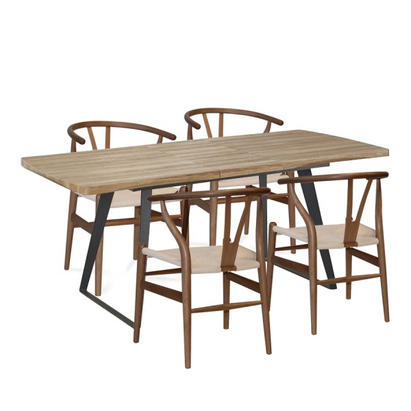 Pack 4 Sillas Wishgrey Mahogany + Mesa Brecker | Venta de Muebles Online