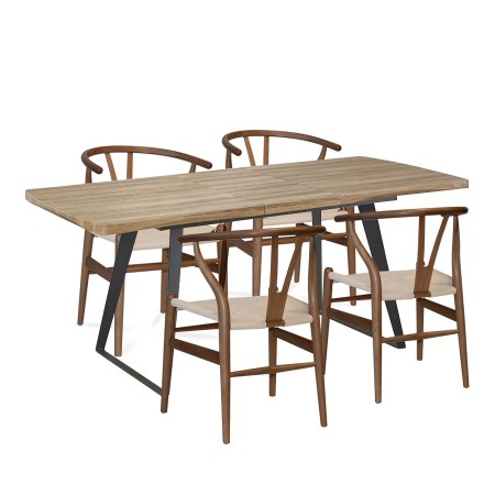 Pack 4 Sillas Wishgrey Mahogany + Mesa Brecker | Venta de Muebles Online