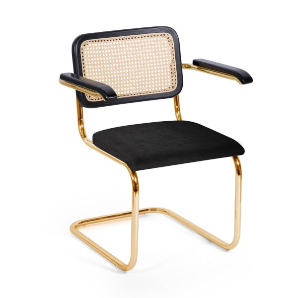 Silla Skol Gold Velvet Con Reposabrazos | Venta de Muebles Online