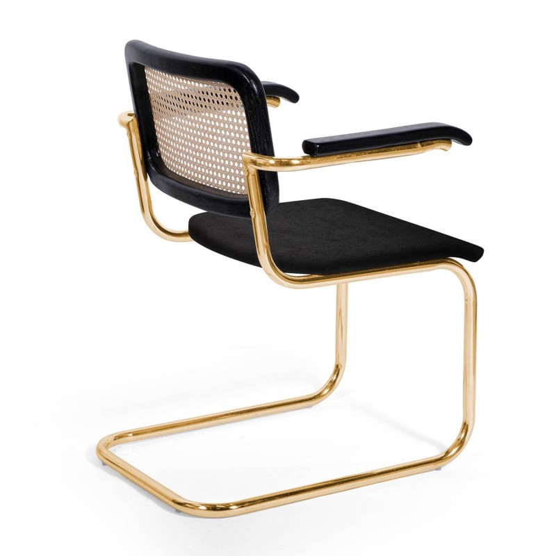 Silla Skol Gold Velvet Con Reposabrazos | Venta de Muebles Online