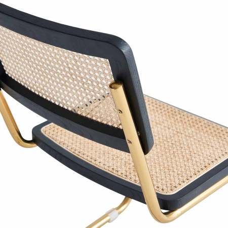 Silla Zulma en acero, madera y ratán