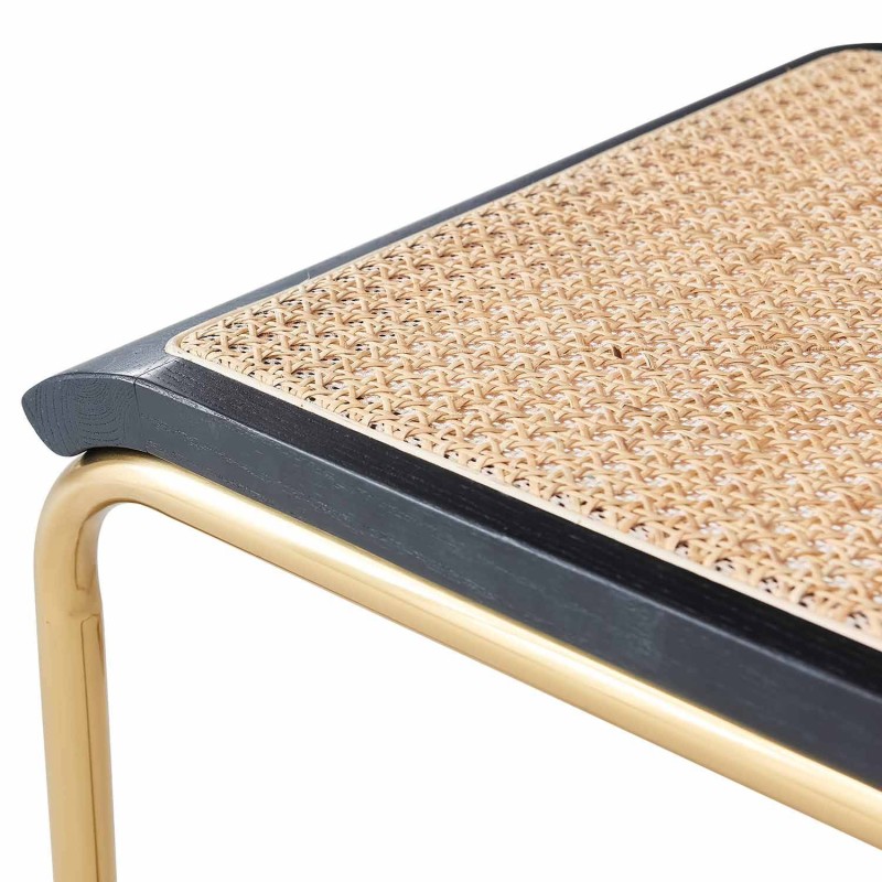 Silla Zulma en acero, madera y ratán