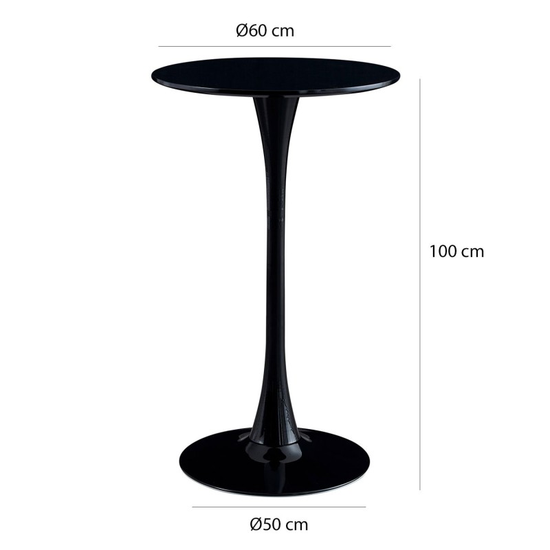 Mesa Alta Ibiza Black Ø60 Cm | Venta de Muebles Online