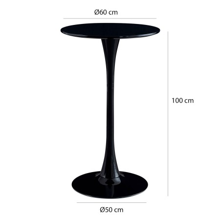 Mesa Alta Ibiza Black Ø60 Cm | Venta de Muebles Online