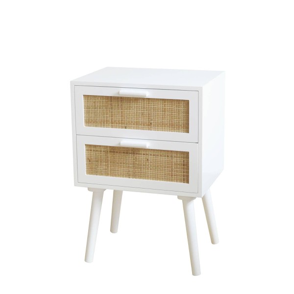 Mesita 2 Cajones Tesva Blanca | Venta de Muebles Online 2