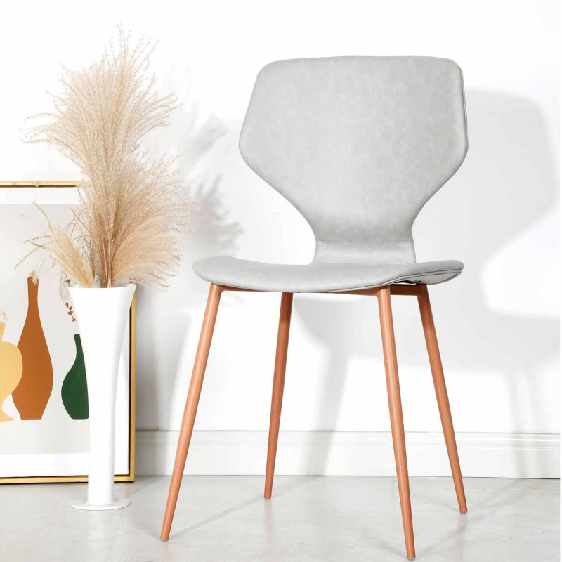 Silla Nórdica Vora Tapizada Gris Claro | Venta de Muebles Online